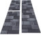 HomebyHome Bettumrandung Schlafzimmer 3 teilig Teppich Schwarz-3 - Waschbarer Bettumrandung Teppich Läufer Set Extra Flauschig Bettvorleger Schlafzimmer Bettset:2 St. 80x150 cm | 1 St. 80x300 cm
