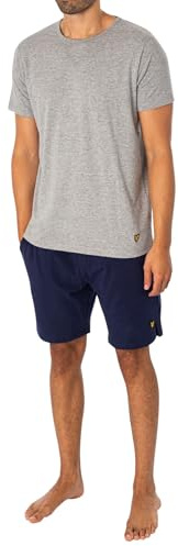 Lyle & Scott Mens Jersey Pyjama Set Grey/Peacoat S