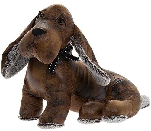 Lesser & Pavey Faux Leather Sitting Dachshund Sausage Dog Doorstop