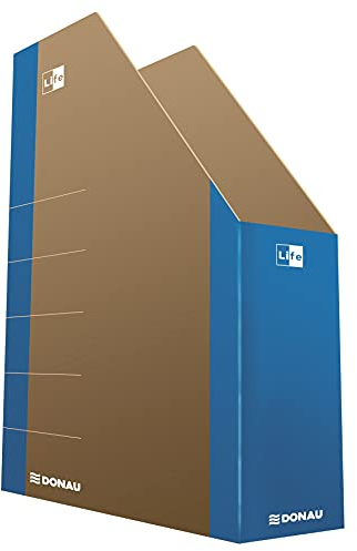 DONAU LIFE 3550001FSC-10 Stehsammler Stehordner Archive Box Pappe/ Karton - Blau| bis zu 500 Blatt Für Büro, Schule und Zuhause zur Aufbewahrung von Dokumenten im A4 Format, Archivierung von Magazinen
