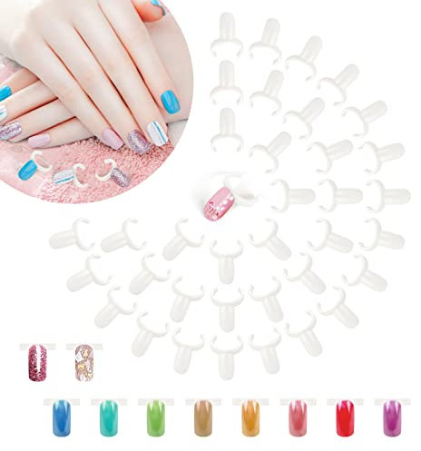 200Pcs Nägel Ringe Nagellack-Display-Tips Nagel Practice Tool Künstliche Nägel Tips Nail Swatches Stick Art Nail Display Nagelkunst Spitzen für Nagellackflasche Praxis DIY Nail Kunst Nagelstudios