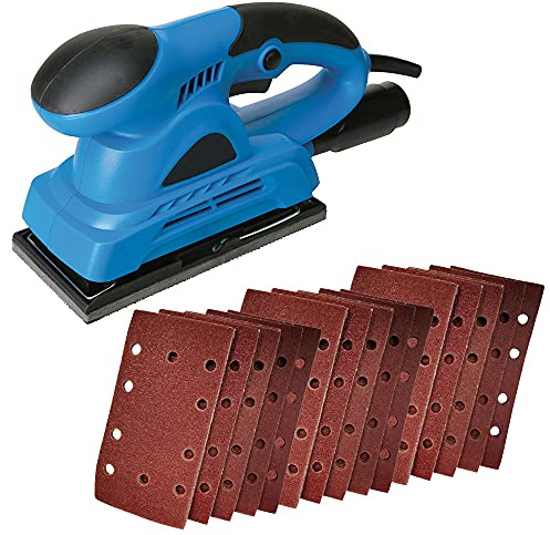 150W Electric 1/3 Sheet Orbital Sander Plus 22 Hook & Loop Sanding Sheets