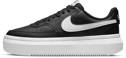 Nike Court Vision Alta Leather, Scarpe da Basket Donna, Nero Bianco, 42 EU