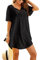 Ekouaer Beach Cover Ups for Women Beachwear Short Sleeve Sexy Beach Cover Up V-Neck Hollow Beachwear Beach Dress Black S