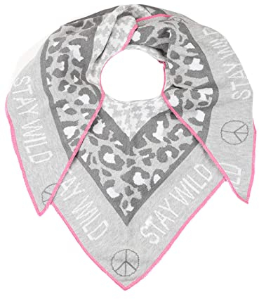 Zwillingsherz Dreieckstuch Stola Schal mit Wolle für Damen - Hochwertiges Baumwoll-Halstuch im Leo Hahnentritt Muster – XXL-Damenschal