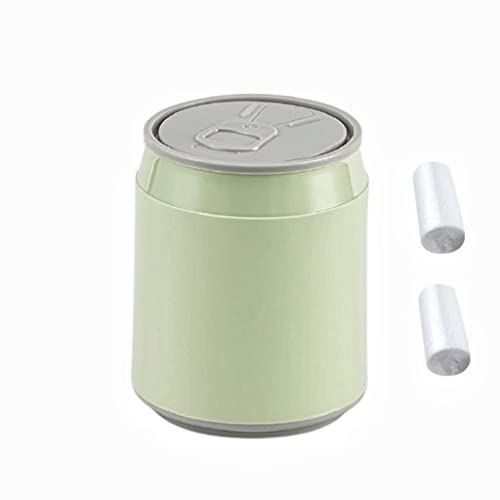 Table Trash Can,Mini Desktop Trash Can with Press Type Lid,Mini Portable Table Waste bin Desktop Dustbin for Home Living Room Kitchen Bathroom Office Car Indoor Small trash can (Green)
