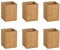 OSCO Bamboo Square Pen Pot | 6 Pack | Wood Pencil Holder | Desk Tidy | Office Organiser | Makeup Storage | Cosmetics Display | H10.2 x W7.7 x D7.7 cm |