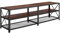 TecTake® - Mueble bajo para televisor Chicago 141/161 cm, Soporte para TV, Banco para Almacenamiento con Estantes (161 cm, Madera Industrial Oscura, Rústica)