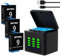 Batmax 3 Pcs Hero 9/10/11/12 Battery and USB Rapid Triple Battery Charger for Gopro Hero 12/11/10/9 Black