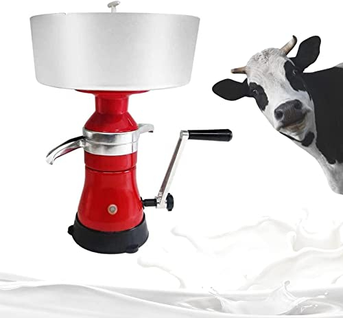 Separador de crema manual profesional, centrífuga de cocina, fácil de usar, limpiar e instalar, duradero, rango de ajuste de proporción 1:4~1:10, familias y granjas lecheras (80 litros/hora)