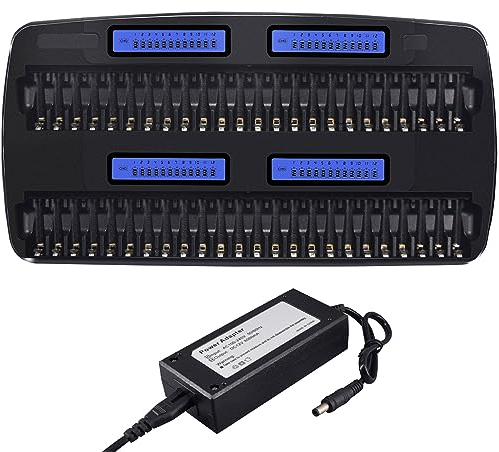 Chargeur de Piles AA AAA NIMH - 48 Slot Intelligent Chargeur de Batterie Universel Rapide LCD pour Batteries Rechargeables NI-MH AA/AAA 1.2V