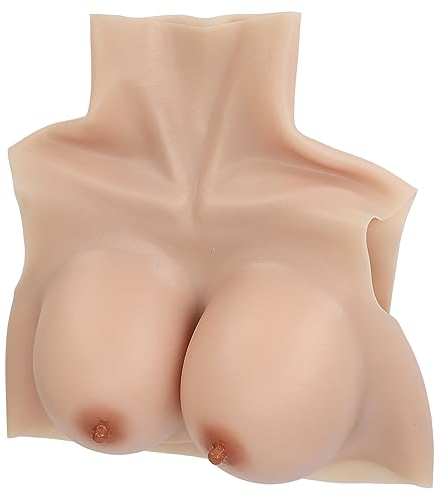 Fake Boobs Breast,Silicone Breastplate D Cup Flexible Prosthetic Breast Fake Boobs Breast for Crossdressers