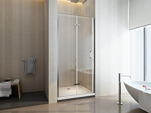 Porte de douche 6 mm pliante pour installation en niche, grande entrée pour la douche H 190 (88-91,5)