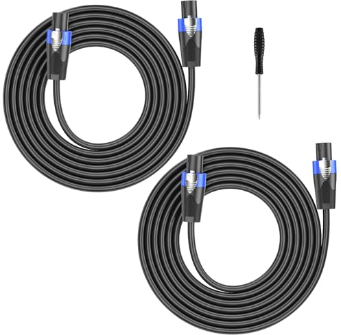 GCTBL 1M 2pack Speakon a Speakon Cables Profesional 12 Gauge Audio Cord DJ/PA Speaker Cable con Twist Lock
