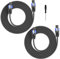 GCTBL 1M 2pack Speakon to Speakon Cables, Professional 12 Gauge Audio Cord DJ Speaker Cable with Twist Lock