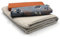 VmG-Store Waffelpique + Baumwollstoff Set farblich abgestimmt Waffel Stoff 100% Baumwollstoff Tex Standard 100 (Zarte Blätter Grau Set09)