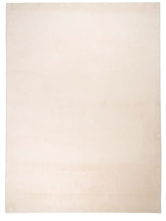 FRAAI | Home & Living Flauschiger Teppich - Cozy Creme - 150x230 cm | Polyester - Kurzflor - Einfarbig - Waschbar in Waschmaschine - Modern - Wohnzimmer, Esszimmer, Schlafzimmer, Babyzimmer