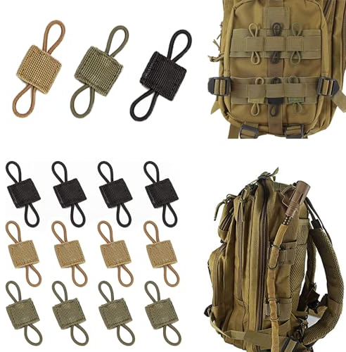kuyi 15Stück Molle System Zubehör für Tactical Rucksack Weste zubehör für Tactical Backpack Outdoor Molle Tasche Schnalle Elastische Seil Gurtband Schnalle Outdoor-Rucksackzubehör