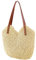 Mxaeyr Summer Straw Woven Handbag for Women,Women's Beach Shoulder Bag,Bohemian Crossbody Bag with Zipper,Large Capacity Holiday Female Casual Tote Bag,Beige