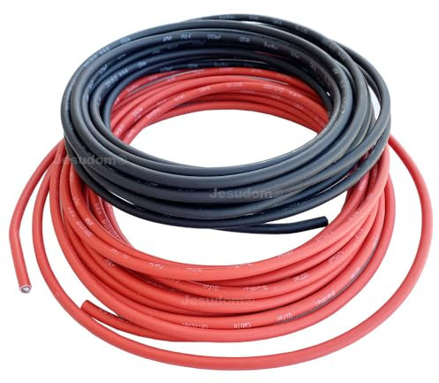 1 paio 5 metri/10 metri 10 mm² nero rosso 8 AWG cavo di prolunga fotovoltaico in rame con doppia guaina for sistema solare fotovoltaico (Color : Black and Red, Size : 10M_8 AWG-10MM2)