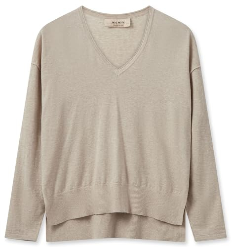 Mos Mosh Damen Pullover MM Tani V-Neck Knit Cement beige - M
