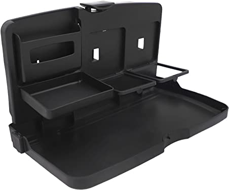 DR. WATCH Universal Foldable Car Back Seat Organizer - Multi-Functional Car Seat Tray for Phone, Food Snack, Drink, Bottle Meal - Convenient Car Storage Table Holder