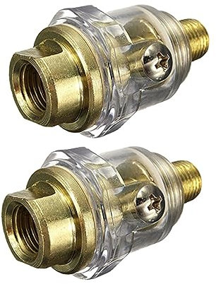 Veemoon 2 Stück Pneumatische Öler 1/4 Kleiner Inline Öler Für Druckluftwerkzeuge Automatische Schmierung Pneumatisches Zubehör Ölnebelgerät Öl Und Wasserabscheider