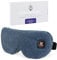 Aroma Season Heated Eye Mask, Cordless Warm Eye Compress, 3 Heat Levels, Light-Blocking, 1000mAh Battery, Washable Cover, Gifts for Friends, Travel (Blue)