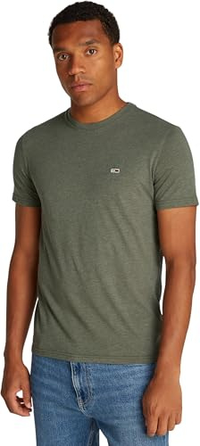 Tommy Jeans Herren T-Shirts Kurzarm Tee Rundhalsausschnitt, Grün (Fatigue Green Heather), XXL