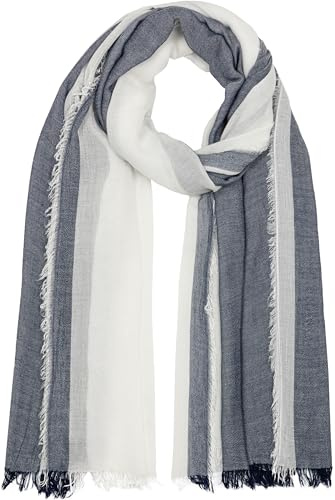Caspar SC530 Damen Sommer Schal aus weicher Bambusfaser unifarben, Farbe:dunkelblau