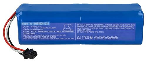 vhbw 1x Akku kompatibel mit Blaupunkt Bluebot Xtreme BPK-VCBB1XTEN, BPK-VCBB1XTE, BPK-VCBB1XTEIC Saugroboter (6700 mAh, 14,4 V, Li-Ion)