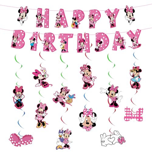 mn Happy Birthday Banner, 14PCS Bunting Garland and Banner Decorations, Theme Party Decoration for Kids
