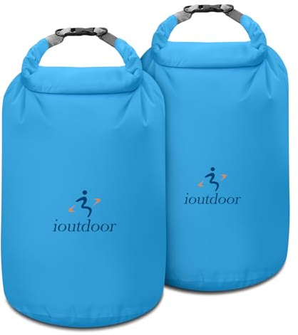 ioutdoor Dry Bag Set,2L/5L/10L/20L Waterproof Dry Sacks (Blue 2L+5L) | Waterproof Roll Top Bags Lightweight for Rafting Hiking Camping Fishing Boating