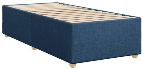vidaXL Bettgestell ohne Matratze Blau 100x200 cm Stoff