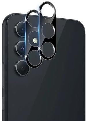 Datree para Samsung Galaxy A54 5G Protector de Pantalla Lente de Cámara, 2 Piezas 9H Dureza HD Anti-Arañazos Cristal Templado Cámara Trasera Lente Protector -Negro