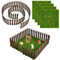 Miniatur Garten Deko, 5 Stück Miniatur Gartenmöbel Wichtel Garten Zubehör Puppenhaus Zubehör Garten Set mit 90 cm Minizaun 15 x 15 cm Kunstrasen, 1:12 Mini Garten, Feengarten Zubehör (Braun)