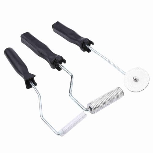 Kit de Herramientas de Rodillo de Fibra de Vidrio de 3 Piezas, Herramienta de Paleta de Burbujas de Aleación de Aluminio, Juego de Rodillos de Laminación de Resina con Mango