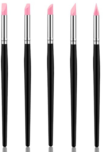5 Stück Shaper Silikon-Stift Zum Formen Silikon Werkzeug Set Ton Sculpting Shapers Silikonbürste für Harz Ton Bildhauerei Werkzeuge Ton Farbe Sculpting Shapers Silikon Pinsel für Modellierung Malen