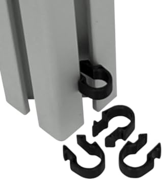 Clips zur Kabel Befestigung an Konstruktionsprofil Schnelle Befestingung mit Push-Click Funktion Schelle Halter Kabelclip für Aluprofile (I-Typ Nut 6, Innendurchmesser 7mm, Schwarz, 100, Anzahl)