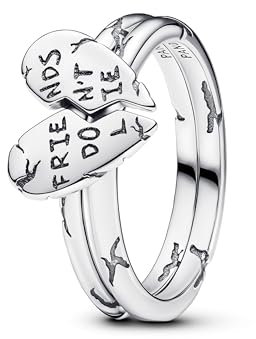 PANDORA Stranger Things Friends Don’t Lie Teilbarer Ring aus Sterling Silber, Größe: 54, 193575C00-54