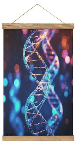 LFDSYEOQ DNA Genetische Helix-Rahmen-Poster, Wanddekoration, Gemälde-Set, Halter, Druckbild für Wohnzimmer, Schlafzimmer, Dekoration