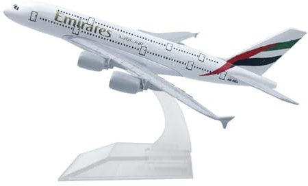 SUNSK Flugzeug Modell Legierung Airplane A380 Emirates Flugzeug Metallmodell 1/400 Skala Diecast Flugzeugmodell mit Ständer Miniaturmodelle Sammlung Geschenk