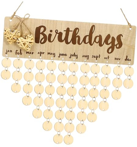 KICHOUSE Geburtstagskalender Aus Holz Zum Aufhängen DIY Wandkalender Für Zuhause Kreative Tafel Zur Party Dekoration Individuelles Erinnerungsstück Für Jeden Geburtstag