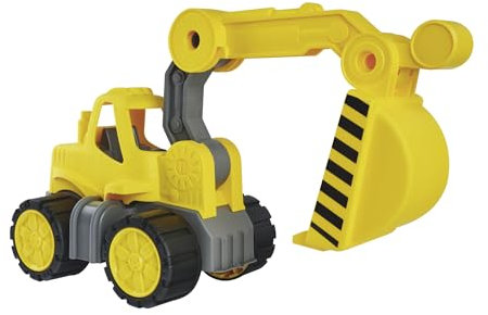 Big Power Worker – Classic Kipper (21cm) mit Reifen aus Softmaterial - Spielzeug Auto ideal für Unterwegs, bewegliche Kippmulde mit Ladekappe, für Kinder ab 2 Jahre, Gelb