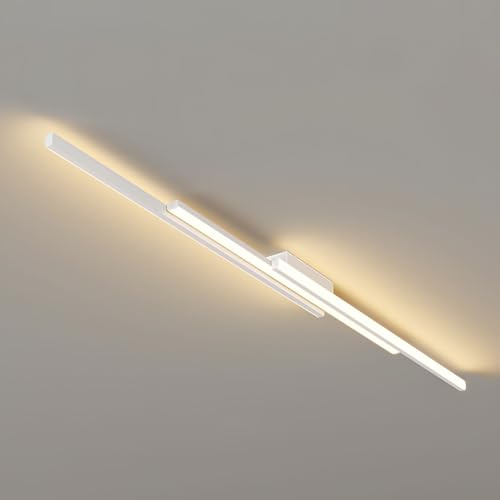 GaoHX Stäbe LED Deckenlampe Wohnzimmer Deckenleuchte, 120CM Wandlampe Modern LED Deckenleuchte, 25W Wohnzimmerlampe Wandleuchte Modern Deckenbeleuchtung für Schlafzimmer Wohnzimmer(Bianco,3000K Warm)