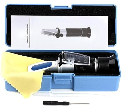 Zucker-Brix-Messgerät Handheld Alcohol Sugar Refractometer Tester Wine Concentration Meter Densitometer 0-25% Alcohol Beer 0-40% Grapes Einfach zu reinigen und aufzubewahren