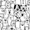 iCiwind Papier Peint Autocollant 44CMx6M Étanche Pour Meubles Papier Peint Autocollant Pour Chambre d'enfant Noir Chien et Mouton Film Adhésif en Vinyle Animaux de Dessin Animé