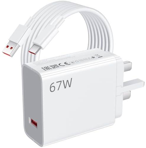 AIAUXAI for Xiaomi Charger 67W for Mi 17 Pro Max 17T Poco X8 X7 Pro Ultra | Wall Charger Plug Fast Charging for Redmi Note 15 Pro 14 13 POCO F8 Ultra F7 F6 M6 X7 X6 Mi 15 14 13 Pad 7 With 2M USBC Cable