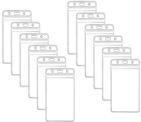 JUGUTA Porte Badge 12Pcs Porte-Cartes En Transparent Vertical En Pvc Avec Badge Nominatif Étanche Et Refermable Pour Carte D'Étudiants,Carte De Visite,Carte Bus (Verticale)