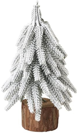 XKEDNMF Árbol de Navidad en Maceta, Adorno de Mesa, Base de Madera Natural, Perfecto for la decoración navideña del hogar y la Oficina.(Style A,30cm/11.8in)
